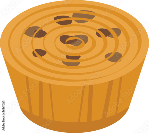 Sweet cupcake icon isometric vector. Portuguese cuisine. Meat menu photo