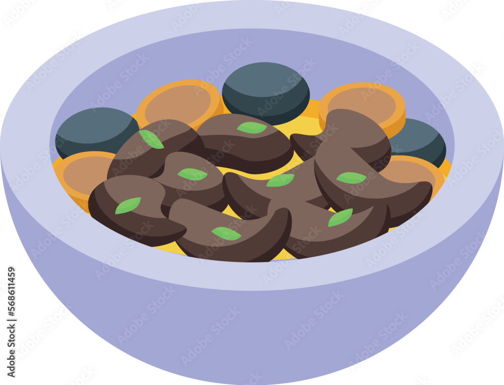 Portuguese cuisine icon isometric vector. Portugal food. Meat menu Portuguese cuisine icon isometric vector. Portugal food. Meat menu