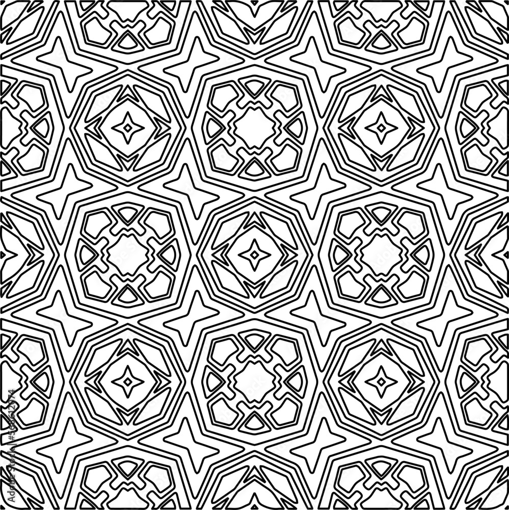 Stylish texture with figures from lines.
Abstract geometric black and white pattern for web page, textures, card, poster, fabric, textile. Monochrome graphic repeating design. Stylish texture with figures from lines.
Abstract geometric black and white pattern for web page, textures, card, poster, fabric, textile. Monochrome graphic repeating design.