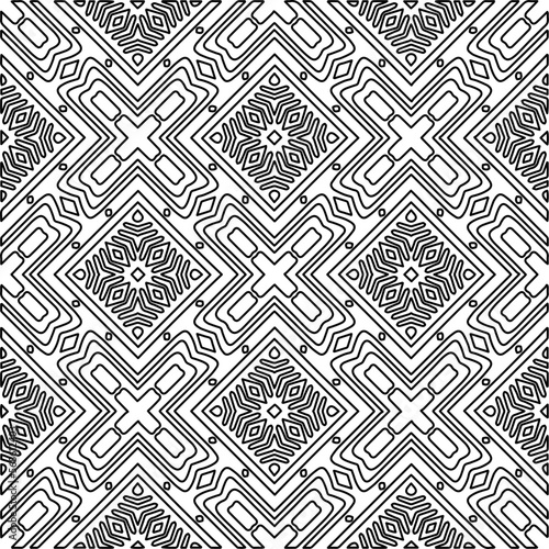 Wallpaper Mural Stylish texture with figures from lines.
Abstract geometric black and white pattern for web page, textures, card, poster, fabric, textile. Monochrome graphic repeating design.  Torontodigital.ca