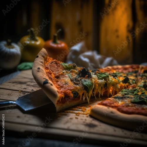 Delicious pizza.Generative AI