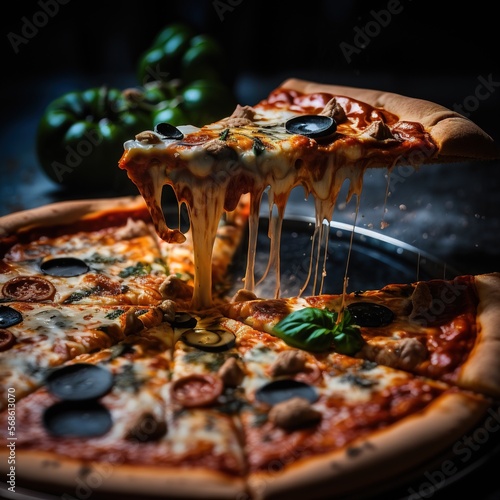 Delicious pizza.Generative AI