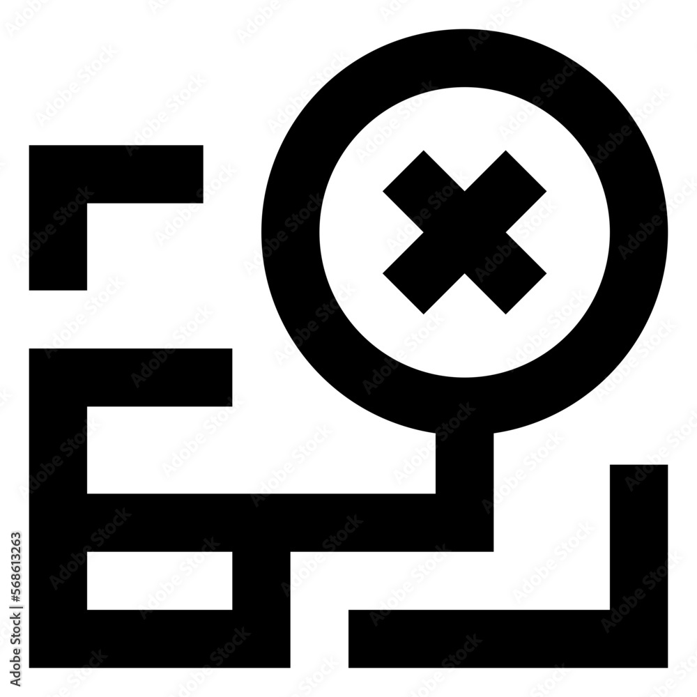 Obraz premium Delete Location line icon