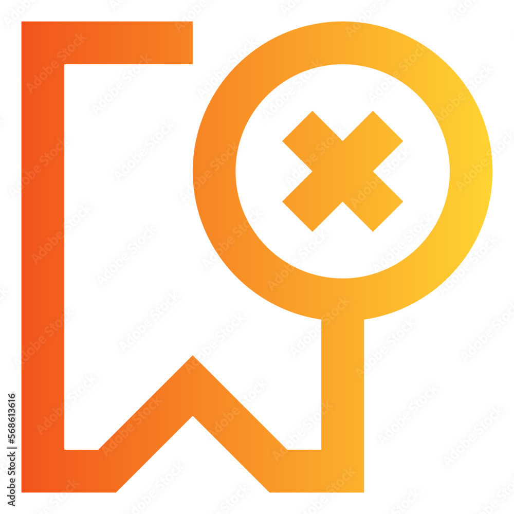 Fototapeta premium Bookmark Remove gradient icon