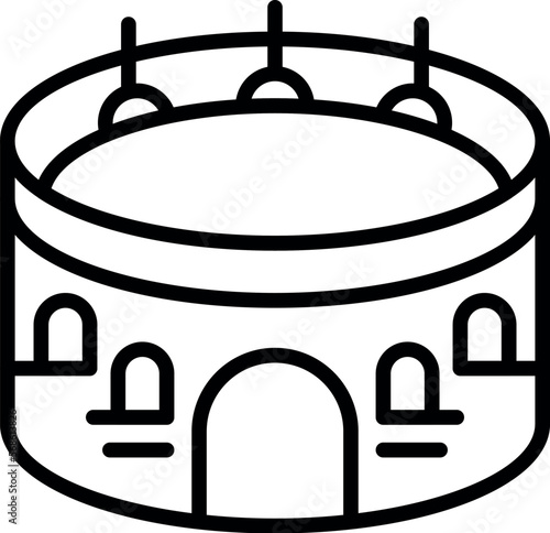 Stage amphitheater icon outline vector. Work classroom. City map