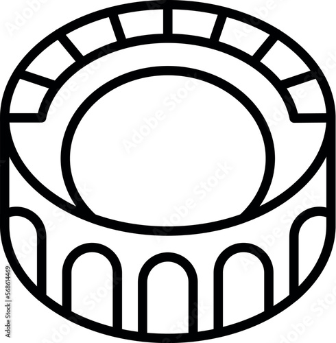 Circle amphitheater icon outline vector. Building architecture. Work stadium