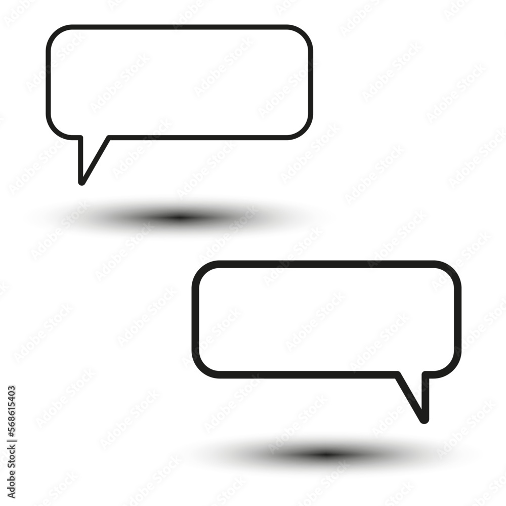 Flat empty message icons. Empty speech bubble. Vector illustration. Flat empty message icons. Empty speech bubble. Vector illustration.