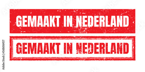 Made in Netherlands (Gemaakt in Nederland) Stamp in Dutch Language