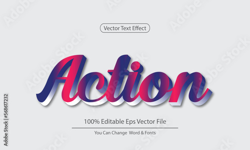 Editable 3d text effect Action layer style