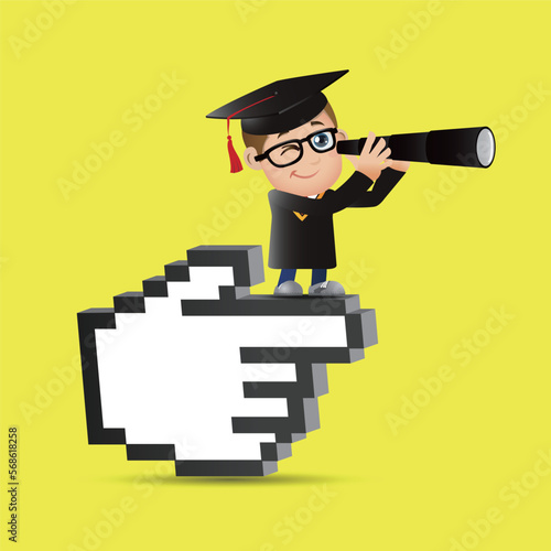 People Set - Education - Graduate student. Man. Foresee