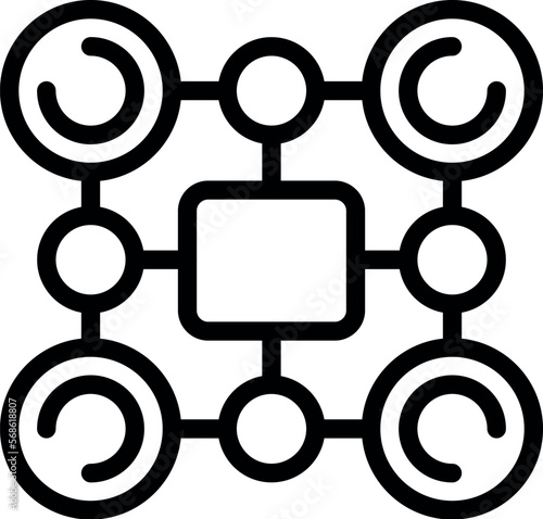 Peptide formula icon outline vector. Amino protein. Chain structure