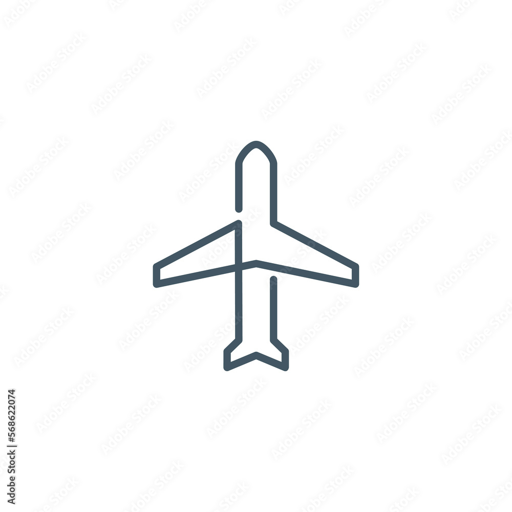 Airplane line Transportation Logo Design