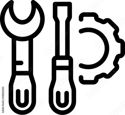 Engineer tools icon outline vector. Industry factory. Computer operator