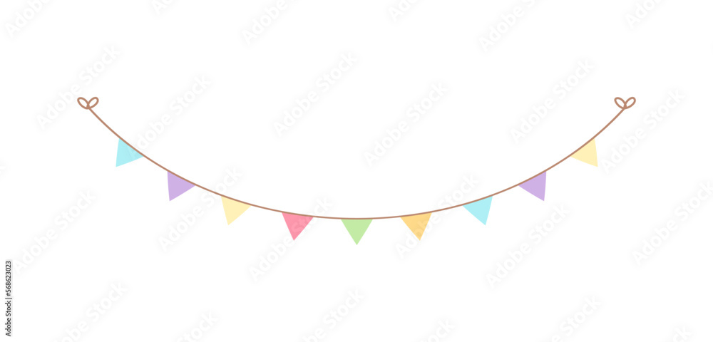 Pastel pennant flags bunting clipart