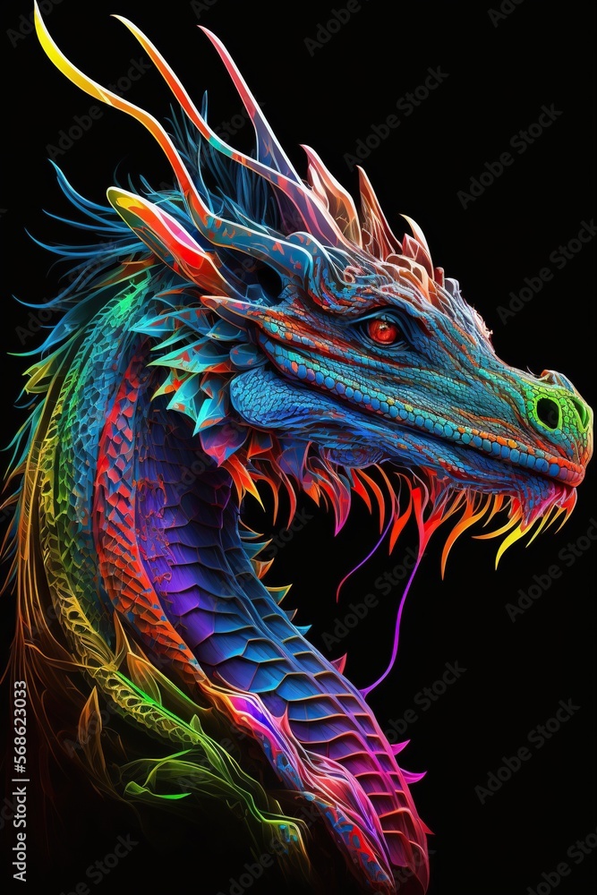Colored dragon illustration Colored dragon illustration
