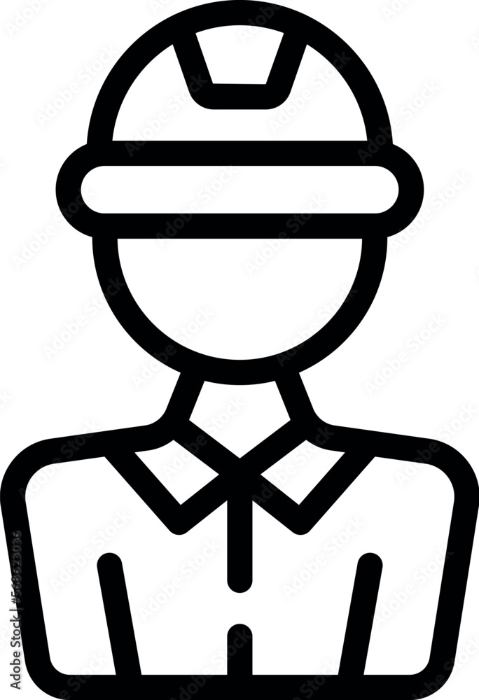 Engineer factory icon outline vector. Industry work. Operator gear Engineer factory icon outline vector. Industry work. Operator gear
