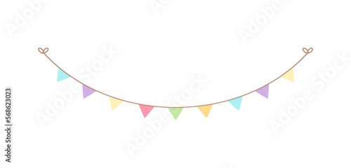 Pastel pennant flags bunting clipart