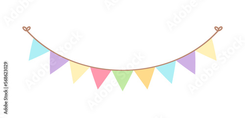 Pastel pennant flags bunting clipart © Aletheia Shade
