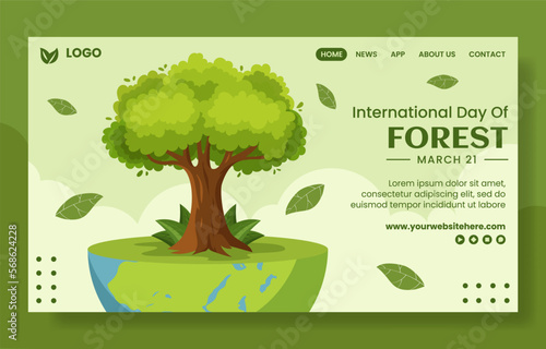 World Forestry Day Social Media Landing Page Flat Cartoon Hand Drawn Templates Illustration