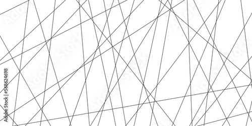 Abstract geometric random chaotic lines with many squares and triangles shape on white background. 