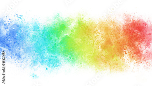 カラフルな水彩の筆の跡