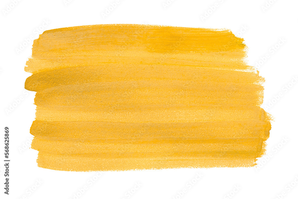 yellow brush isolated on transparent background yellow watercolor,png.