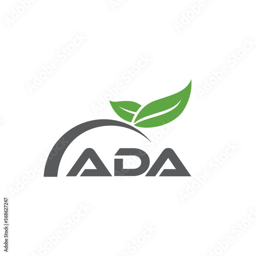 ADA letter nature logo design on white background. ADA creative initials letter leaf logo concept. ADA letter design.