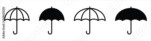 umbrella icon set. parasol icon flat collections symbol sign, vector illustration