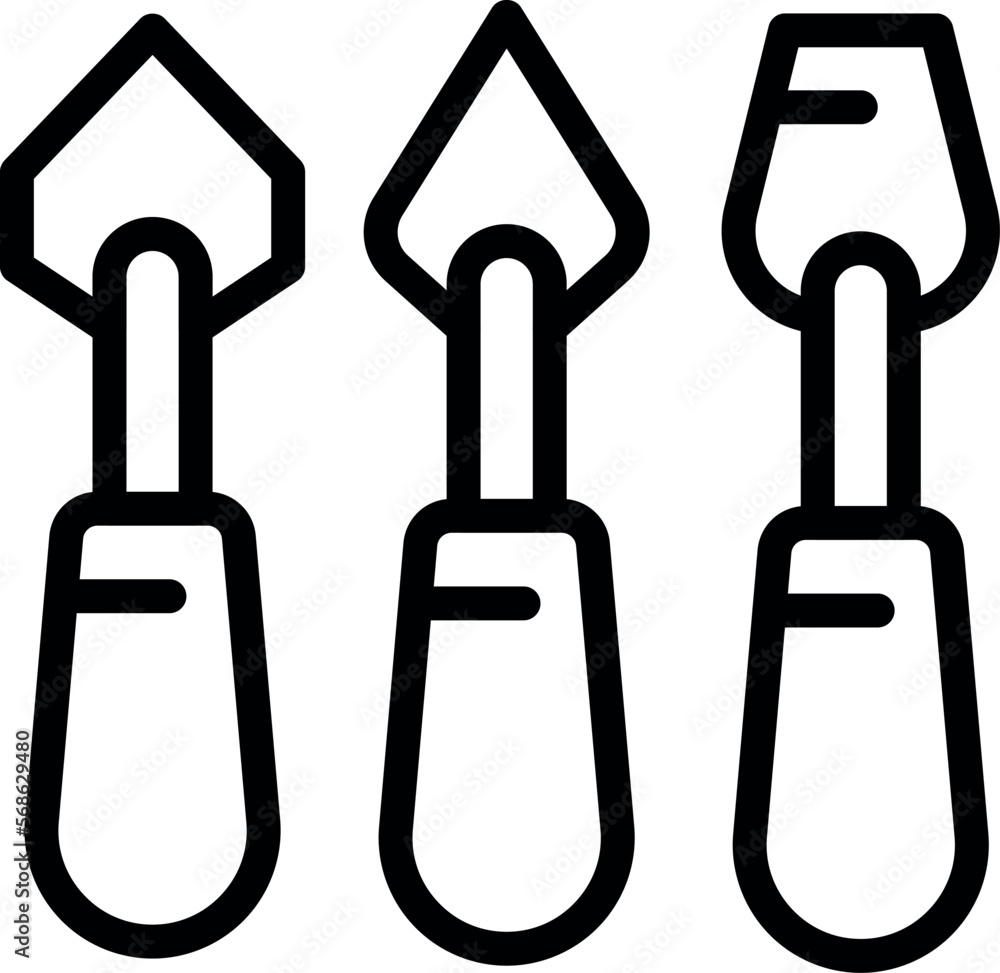 Obraz premium Painting studio trowel icon outline vector. Art painter. Artist shop