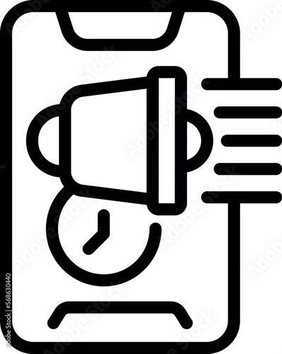 Phone air raid alert icon outline vector. Alarm war. Sign bomb