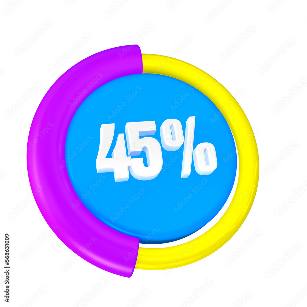  Percentage Progress 3D Icon