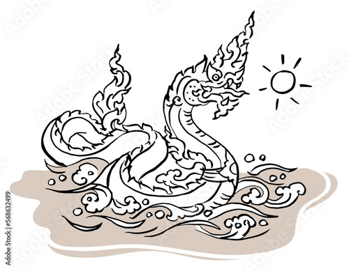 black dragon tattoo vector for card decoration illustration