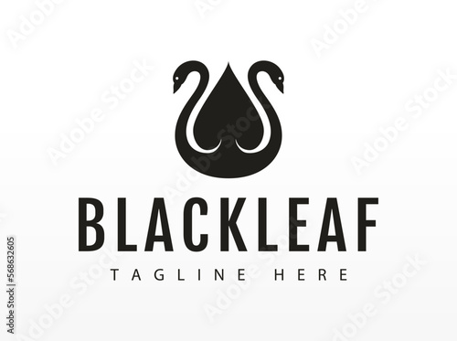 Black Swan Black Spades Ace Logo Design