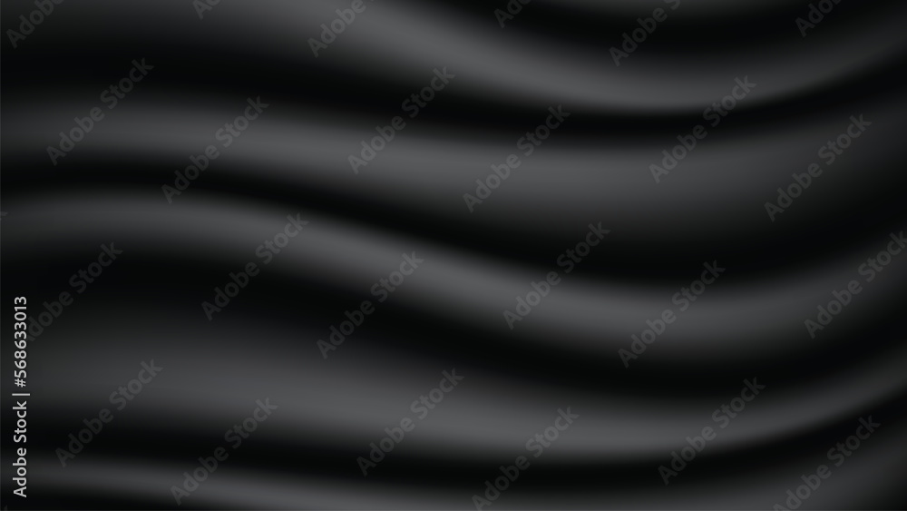 Abstract background of black fabric texture. Wallpaper luxury by soft curve of canvas and wave. Illustration background of black cloth and satin. Abstract background of black fabric texture. Wallpaper luxury by soft curve of canvas and wave. Illustration background of black cloth and satin.