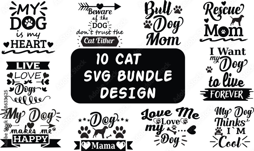 Fototapeta premium 10 DOG SVG BUNDLE DESIGN