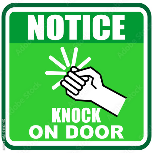 Notice, Please Knock before entering, sticker vector