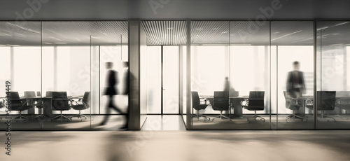 Canvastavla Fast-Paced Busy Modern Workplace: Many People, Employees Moving Quickly Around t