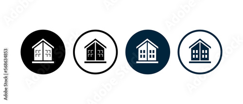 condo icon vector illustration. building , apartemen or condo icon in flat style - stock vector.