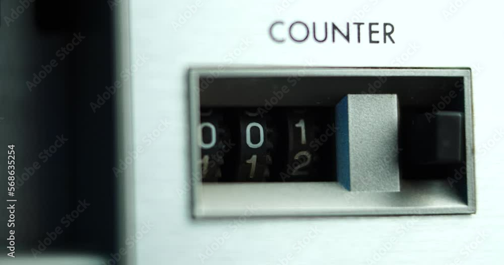 Analog Counter of Cassette Player Starts From Zero, Macro Close Up Analog Counter of Cassette Player Starts From Zero, Macro Close Up