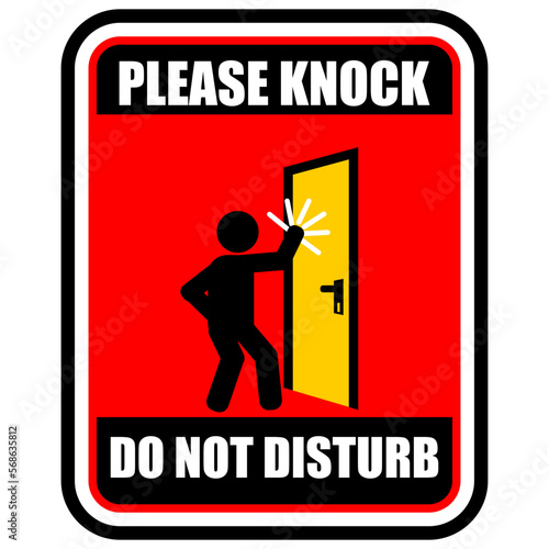 Please Knock do not disturb, sign vector