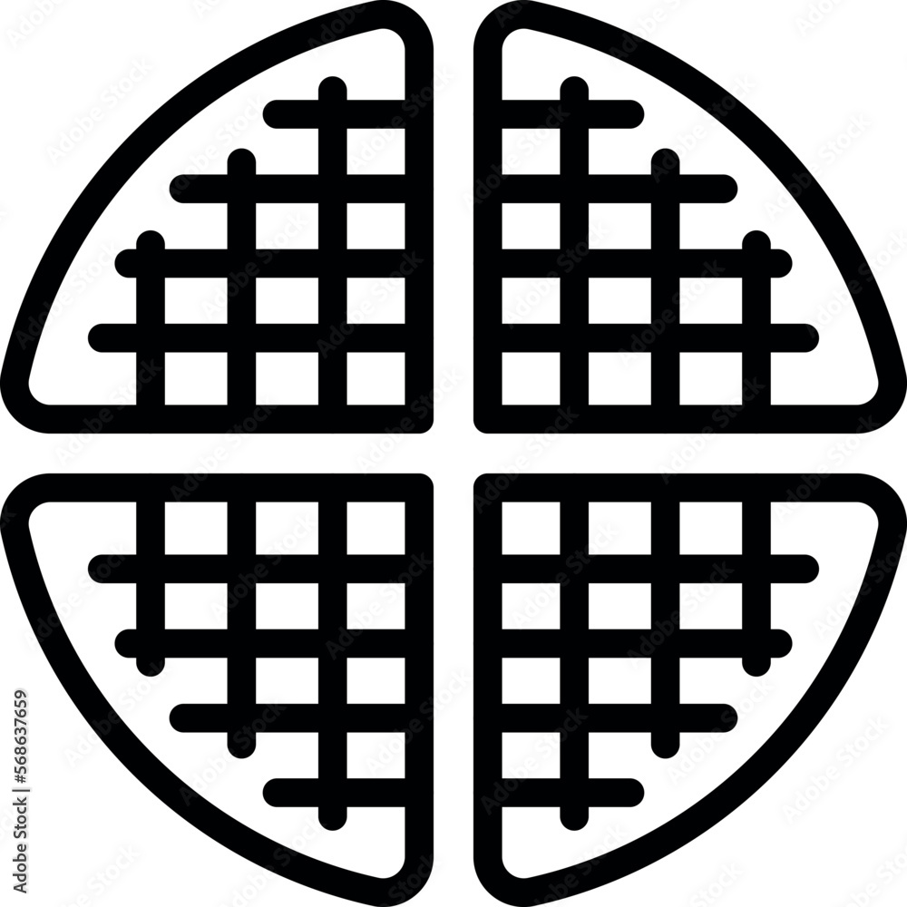 Round waffle icon outline vector. Cafe cookie. Bakery pastry Round waffle icon outline vector. Cafe cookie. Bakery pastry