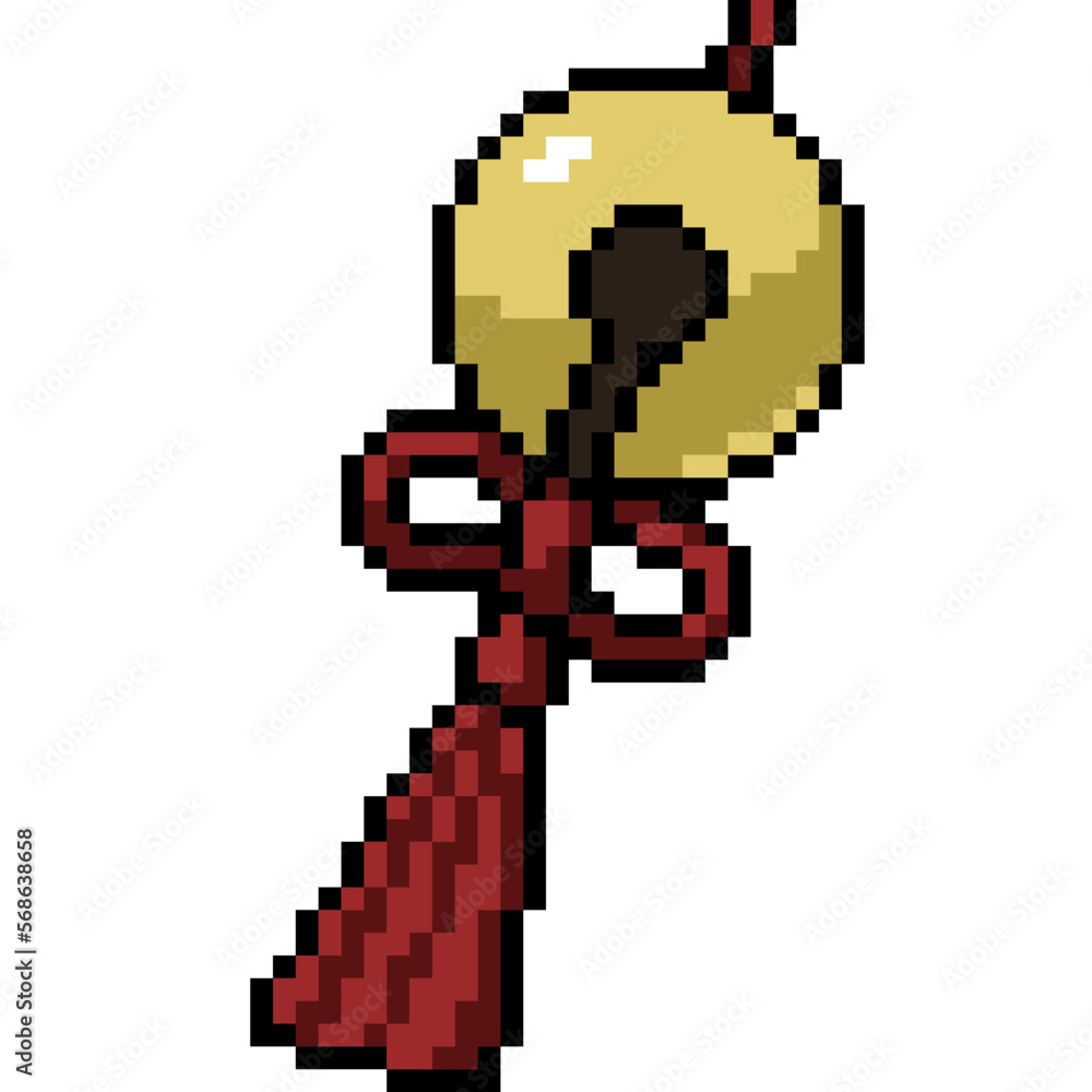 pixel art gold bell decoration pixel art gold bell decoration