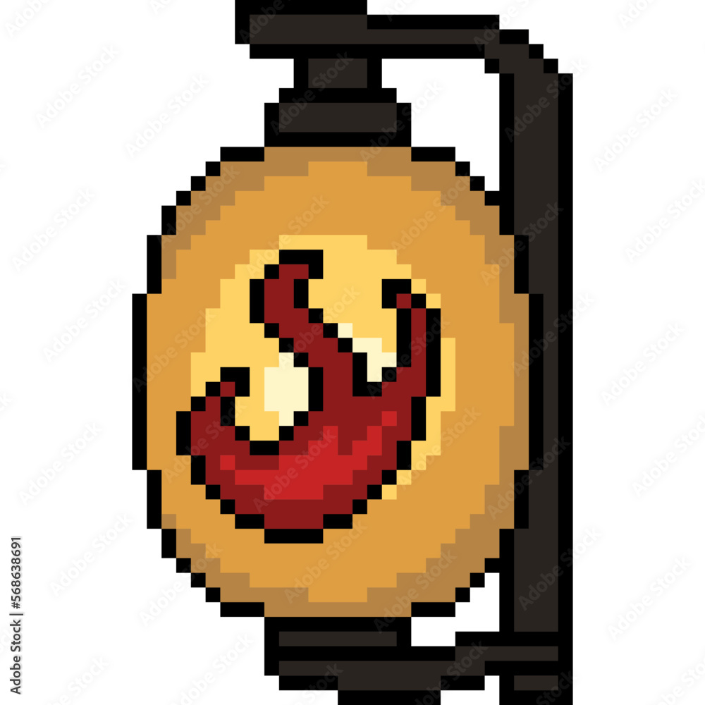 Obraz premium pixel art fire light lantern
