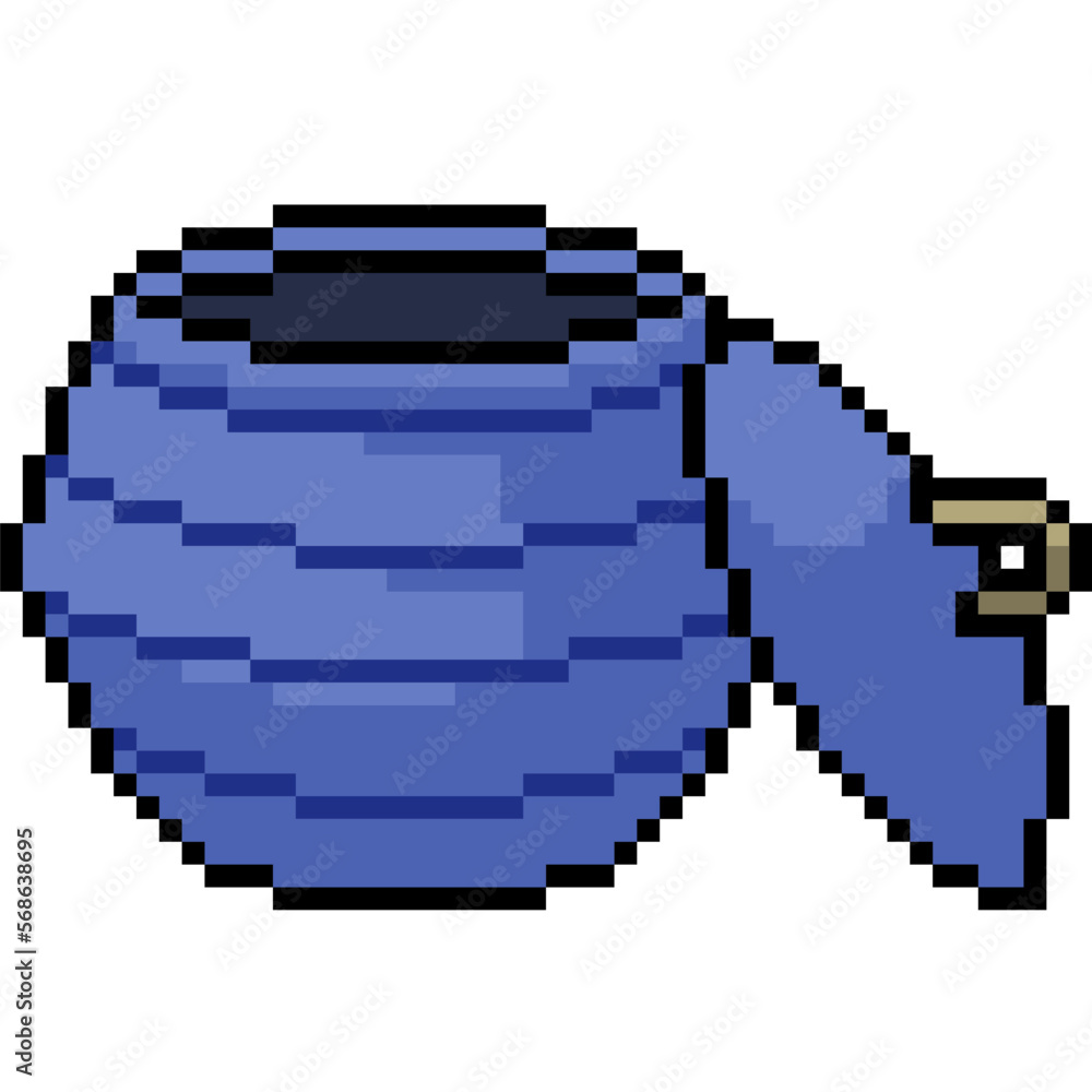 Fototapeta premium pixel art blue jar open