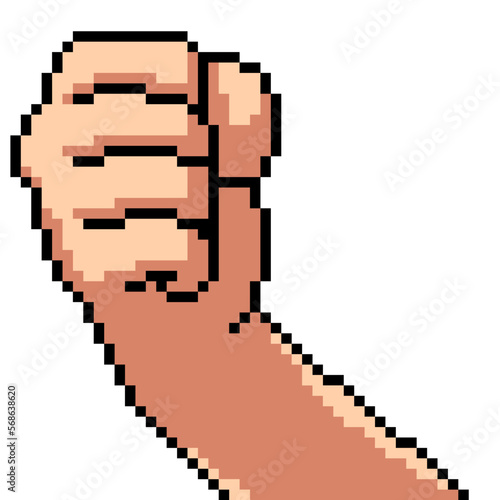 pixel art hand fist cheer