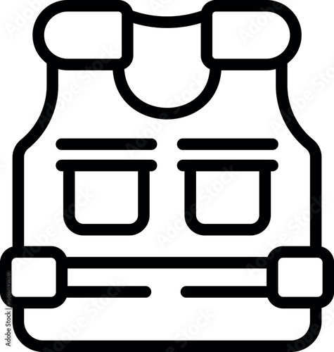 Safe vest icon outline vector. Army jacket. Tactical proof