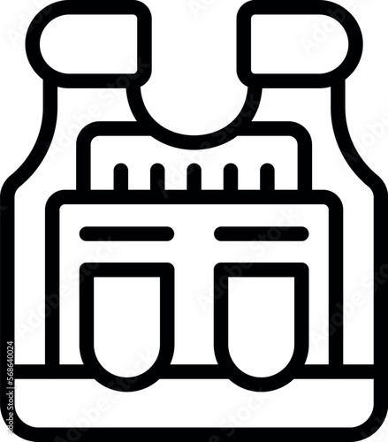 Tactical armor icon outline vector. Army proof. Swat cop