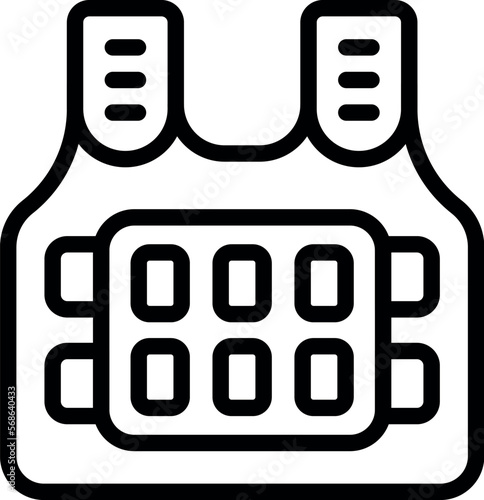 Tactical jacket icon outline vector. Army vest. Bullet armor