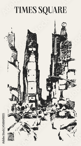 Vector illustrationTimes Square, street in New York city