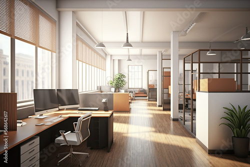 Office interior design, generative ai